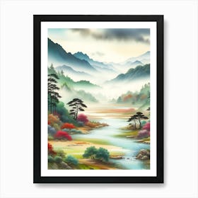 Japanese Landscape Painting Art Print