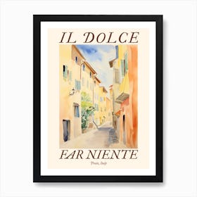 Il Dolce Far Niente Prato, Italy Watercolour Streets 1 Poster Art Print