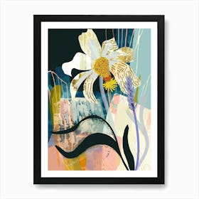 Colourful Flower Illustration Oxeye Daisy 2 Art Print