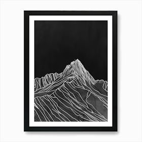 Ben Vane Mountain Line Drawing 2 Art Print