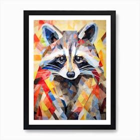 A Raccoon In The Style Of Jasper Johns 1 Art Print