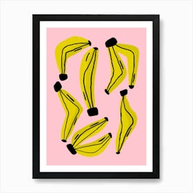 Bananas Pink Art Print