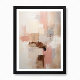 Pink And Brown Abstract Raw Painting 1 Art Print