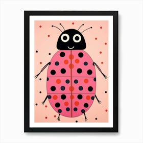 Pink Polka Dot Ladybug 2 Art Print