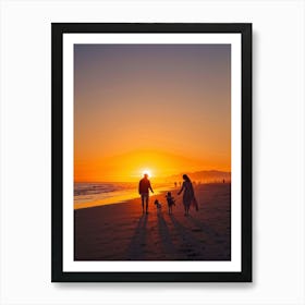 A Jubilant Family Of Four A Pair Of Young And Old Alongside A Couple Of Dogs Who Belong To Them S (1) Art Print