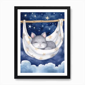 Baby Chinchilla 1 Sleeping In The Clouds Art Print