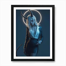 Devil Woman With Horns Art Print