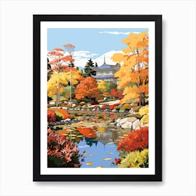 Denver Botanic Gardens, Usa In Autumn Fall Illustration 2 Art Print