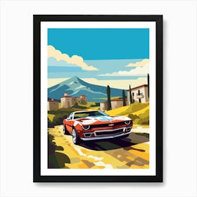 A Chevrolet Camaro In The Tuscany Italy Illustration 4 Art Print