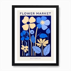 Blue Flower Market Poster Buttercup 2 Art Print