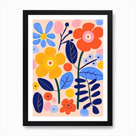 Chromatic Bloomscape; Colorful Flower Market Art Print