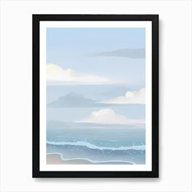 Beach Scene With Clouds Art Print