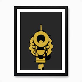 Gun Black and Gold Art Print