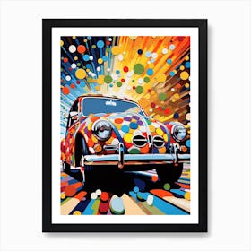 Classic Cars Dots 4 Art Print