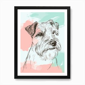 Colourful Glen Of Imaal Terrier Dog Line Illustration 4 Art Print