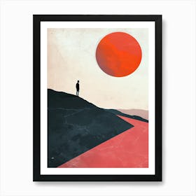 Man On A Hill, Boho Art Print