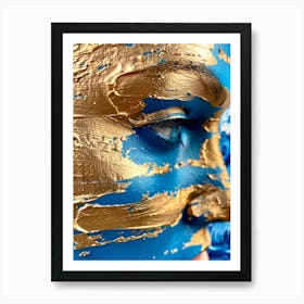 Gold And Blue Face Painting Art Print