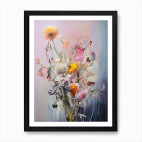 Abstract Flower Painting Prairie Clover Art Print