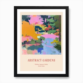 Colourful Gardens Portland Japanese Garden Usa 4 Red Poster Art Print