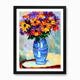 Osteospermum Floral Abstract Block Colour Flower Art Print