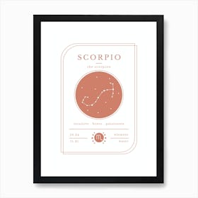 Scorpio Zodiac Sign | Terracotta Art Print