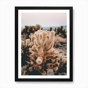 Beige Cactus Scenery Art Print