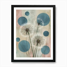 Dreamlike Delights: Dandelion Seeds in a World of Soft Textures and Colors Art Print