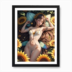 Sunflower Fairy Art Print