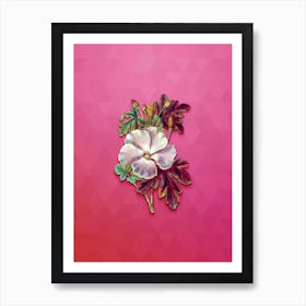 Vintage Wray's Hibiscus Flower Botanical Art on Beetroot Purple n.2051 Art Print