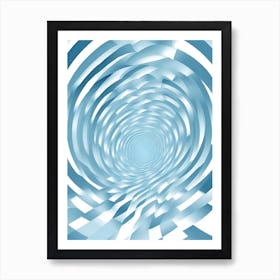 Abstract Blue Vortex Art Print