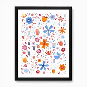 Watercolor Wildflower Meadow Art Print