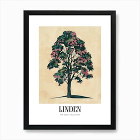 Linden Tree Colourful Illustration 2 Poster Art Print