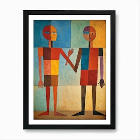 Two Men Holding Hands Art Print