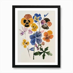 Painted Florals Wild Pansy 3 Art Print