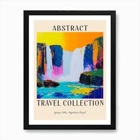 Abstract Travel Collection Poster Iguazu Falls Argentina Brazil 1 Art Print