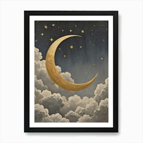 Moon And Stars no2 Art Print