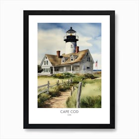 Cape Cod 2 Watercolour Travel Poster Art Print