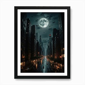 The City's Poetic Night New York City Art Print