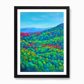 Great Smoky Mountains National Park United States Of America Blue Oil Painting 1  Art Print