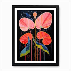 Flamingo Flower Anthurium 1 Hilma Af Klint Inspired Flower Illustration Art Print