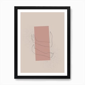 Virtual Hug Pink Abstract Line Poster