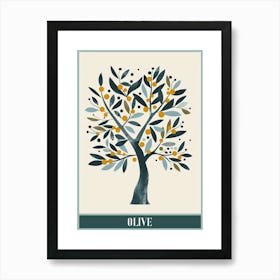 Olive Tree Flat Illustration 8 Poster Art Print