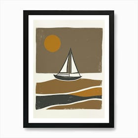 Sailboat At Sunset 30 Art Print