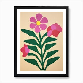 Cut Out Style Flower Art Flax Flower 3 Art Print