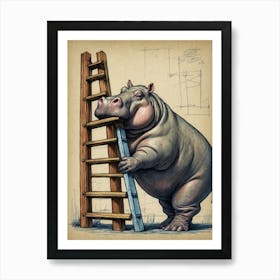 Hippo Art Print