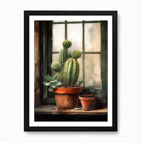 Fishook Cactus Window 1 Art Print