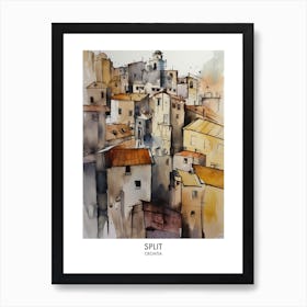 Split 3 Watercolour Travel Poster Art Print