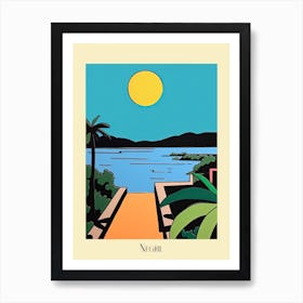 Poster Of Minimal Design Style Of Negril, Jamaica 1 Art Print