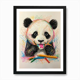 Panda Bear Drawing Art Print