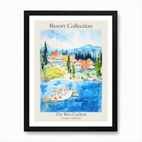 Poster Of The Ritz Carlton, Lake Tahoe   Truckee, California  Resort Collection Storybook Illustration 4 Art Print